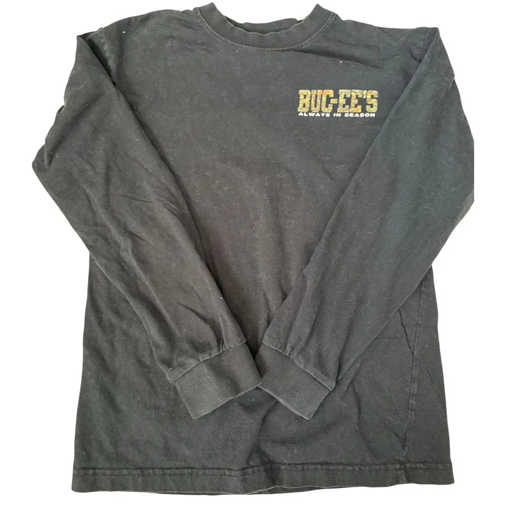 Buc-ee's Always In Season Camo Logo Black Long Sleeve T-Shirt Youth XL YXL S